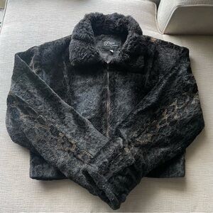 Nana Creations Faux Fur Animal Print Cropped Coat
